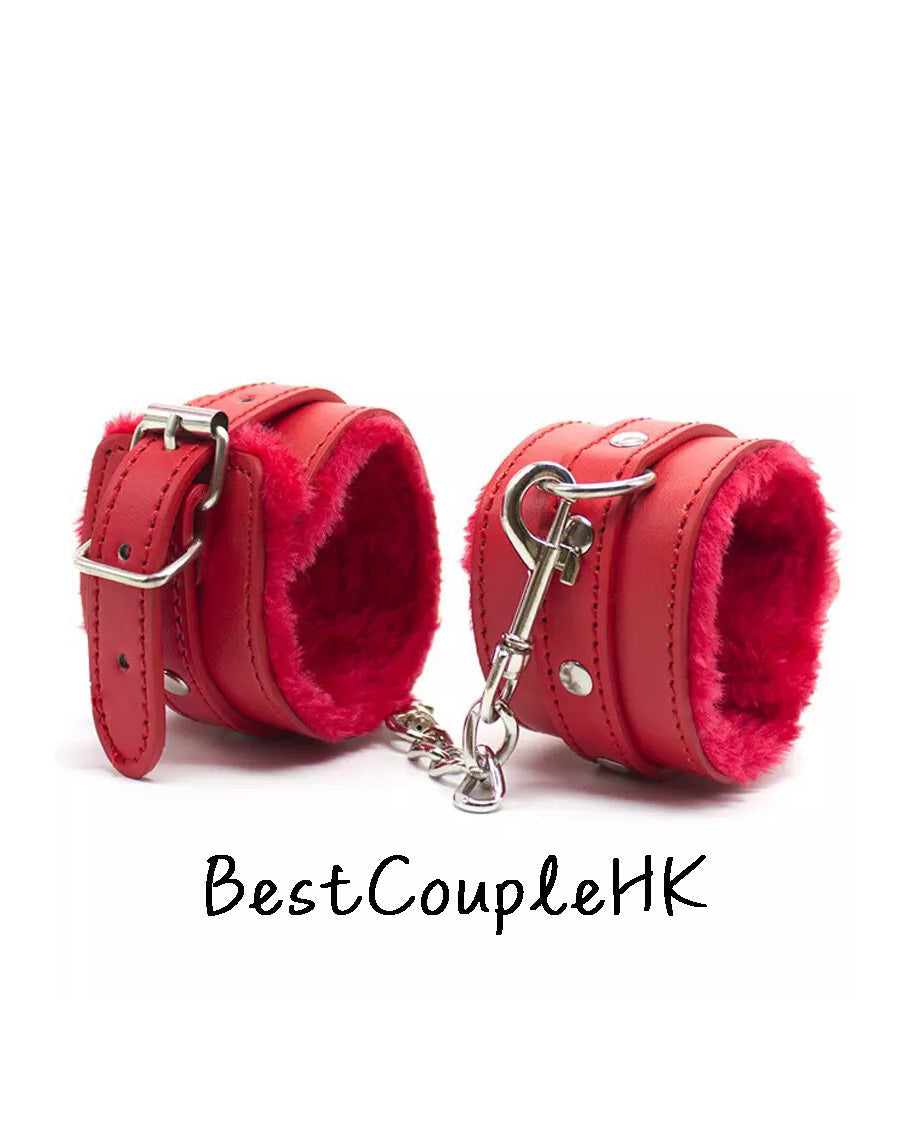 情趣玩具 SM毛絨手銬 紅色 BestCouple HongKong