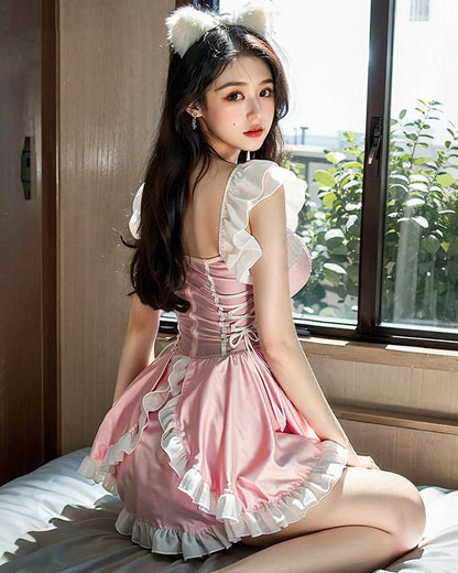 性感網紗透胸甜美女僕套裝 BestCouple HongKong