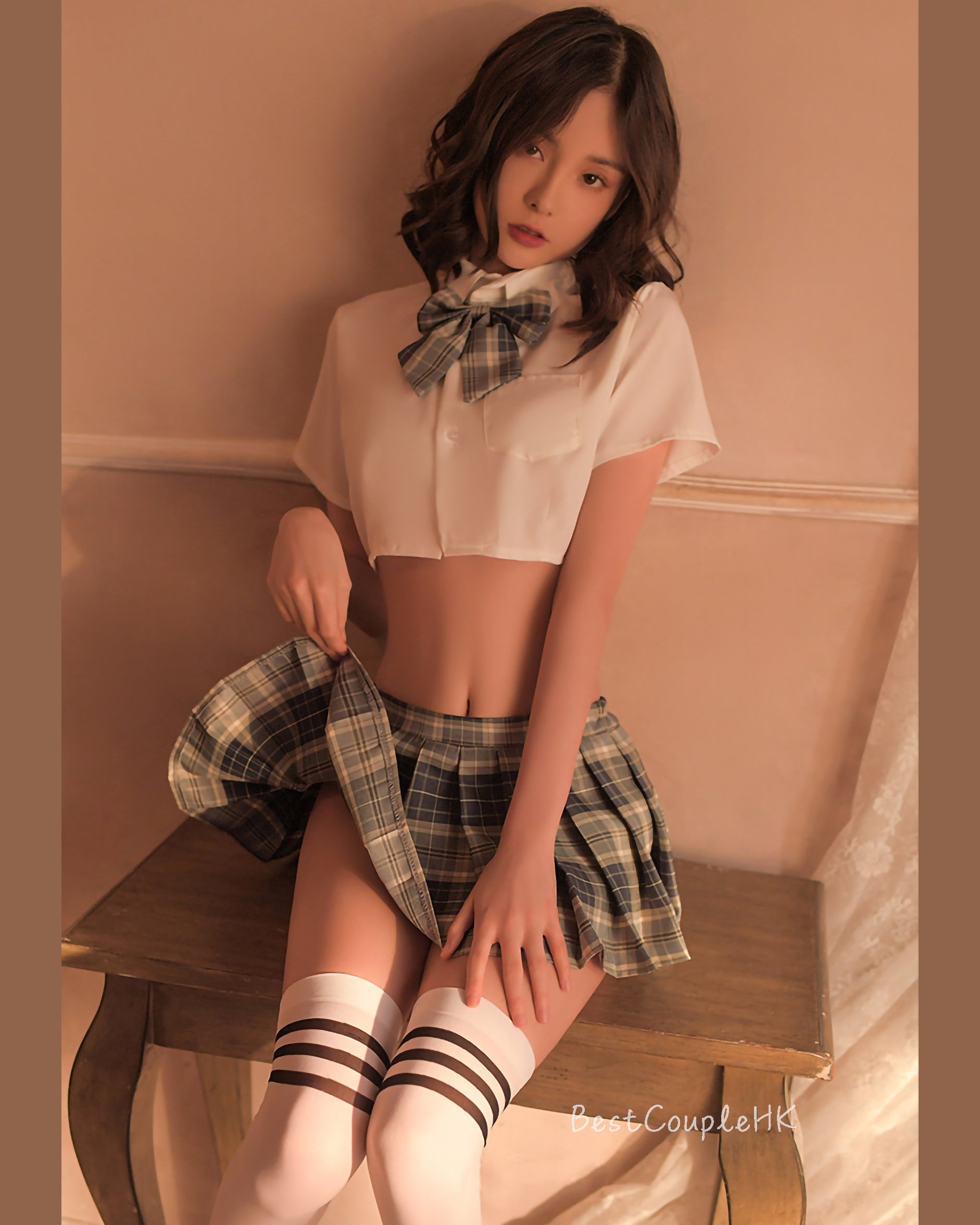 清純學院JK套裝 （藍） - 情趣內衣 BestCouple HongKong