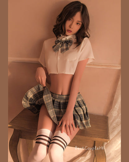 清純學院JK套裝 （藍） - 情趣內衣 BestCouple HongKong