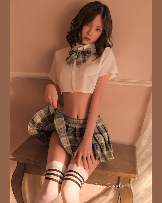 清純學院JK套裝 （藍） - 情趣內衣 BestCouple HongKong