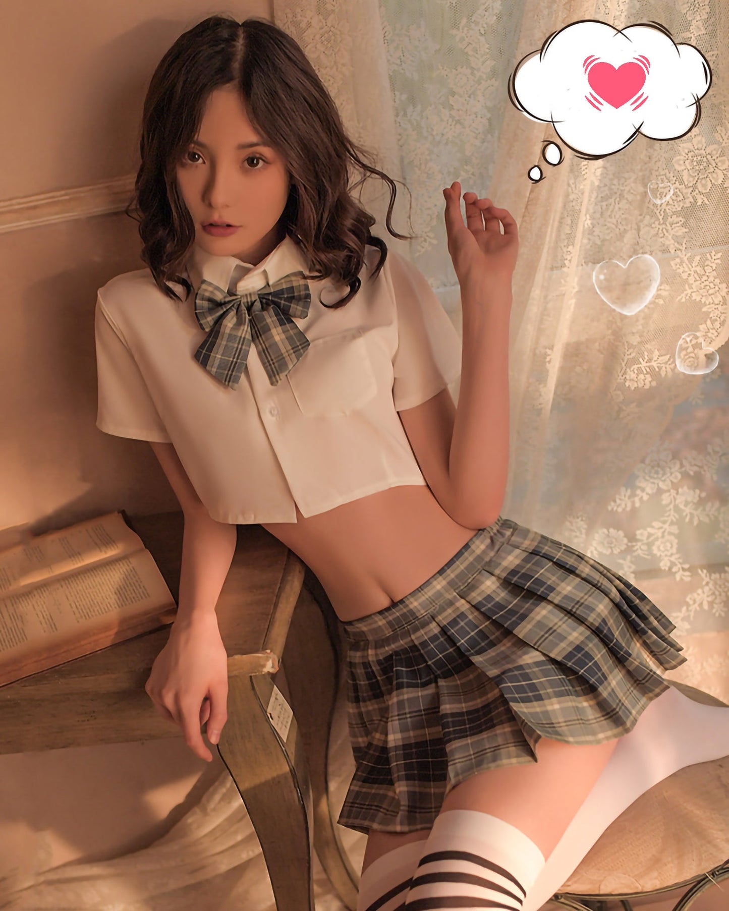 清純學院JK套裝 （藍） - 情趣內衣 BestCouple HongKong